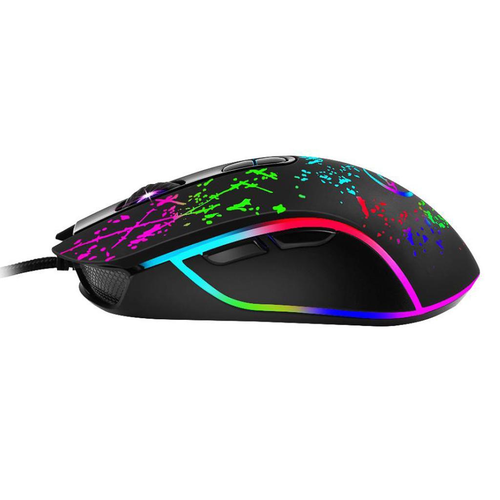3200DPI Mechanical Macros Mouse Wired Gaming Mice USB RGB LED Backlit