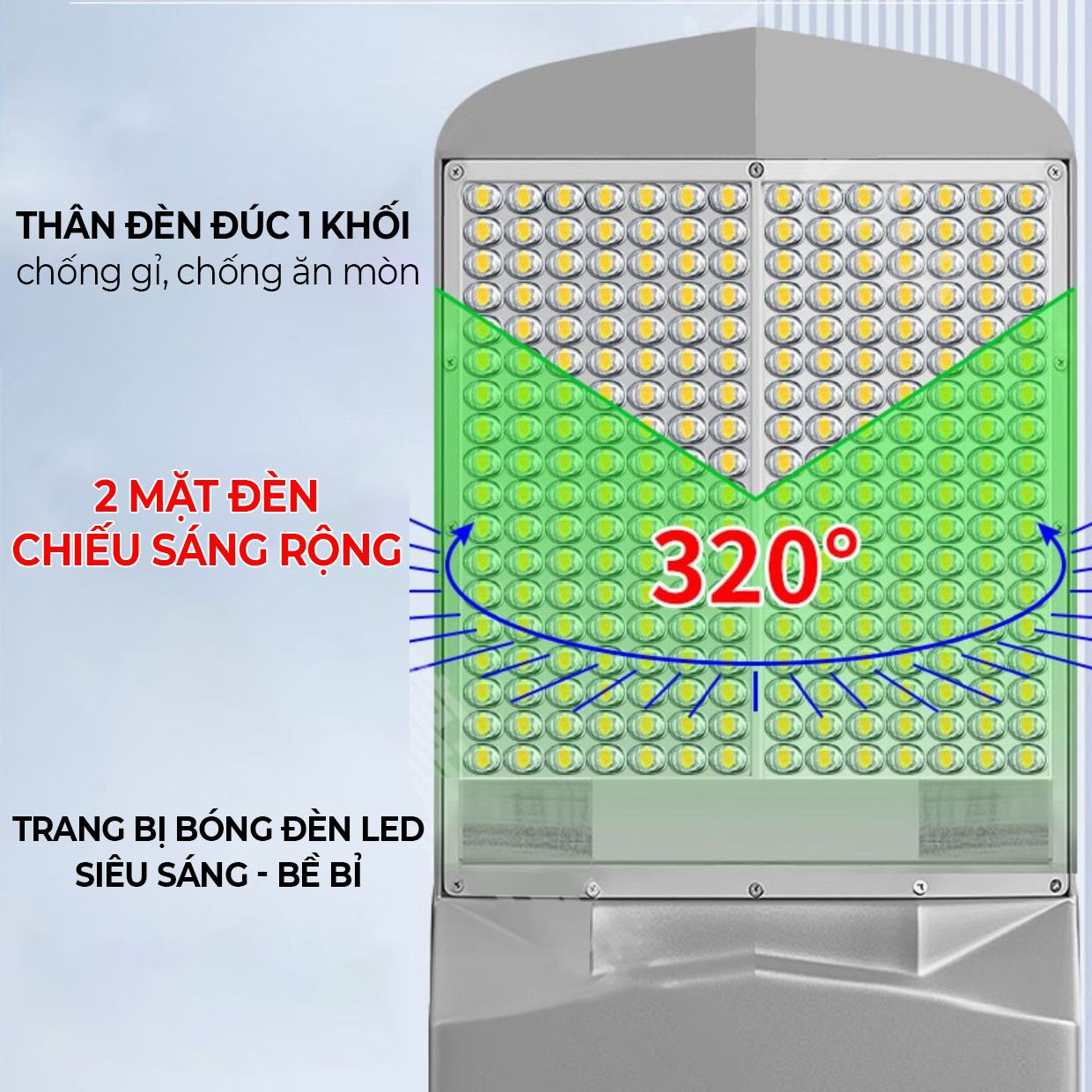 Đèn Năng Lượng Mặt Trời 1000W, đèn Cao áp hình V, siêu bền- K1528