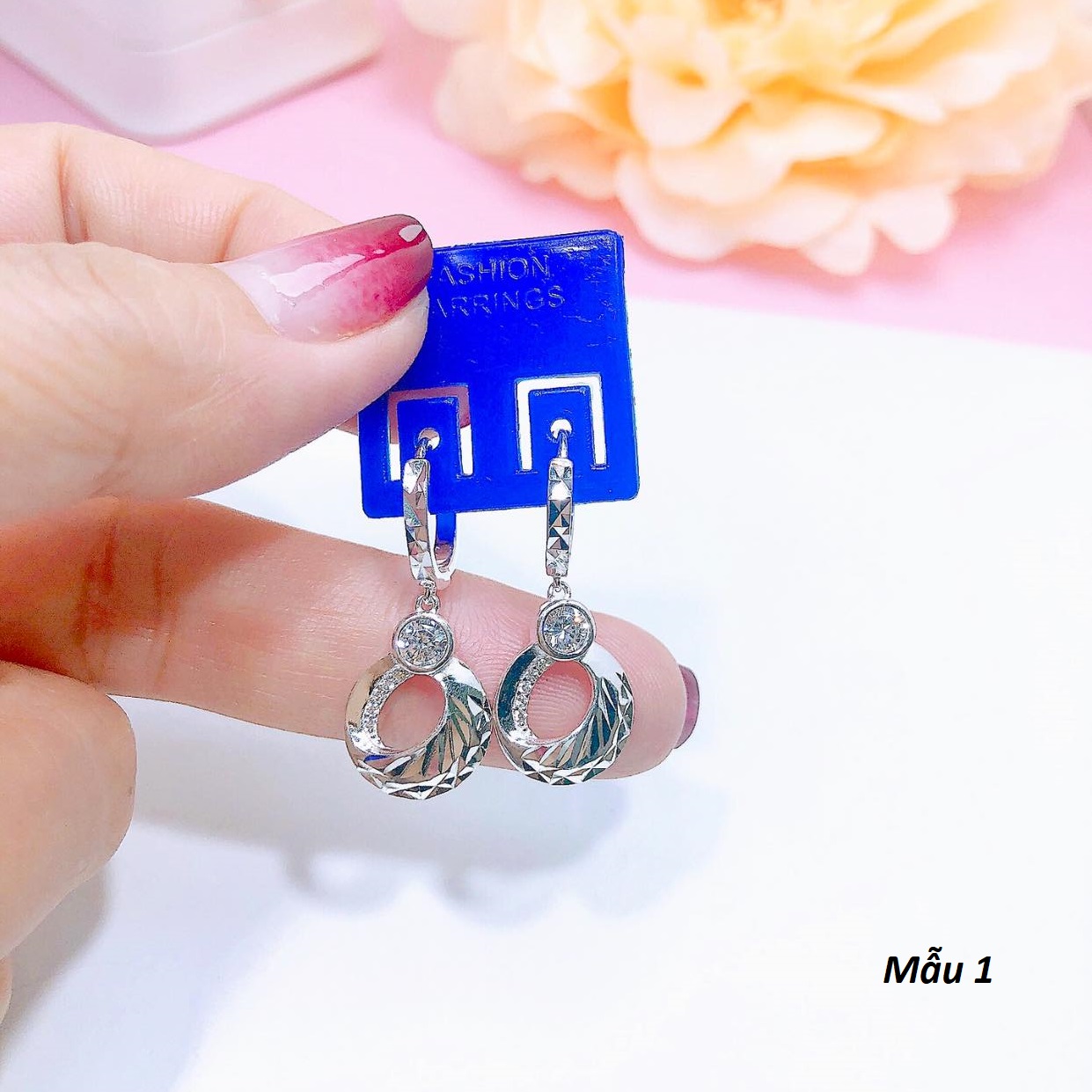 Bông tai bạc thời trang chất liệu bạc Ý MS13a
