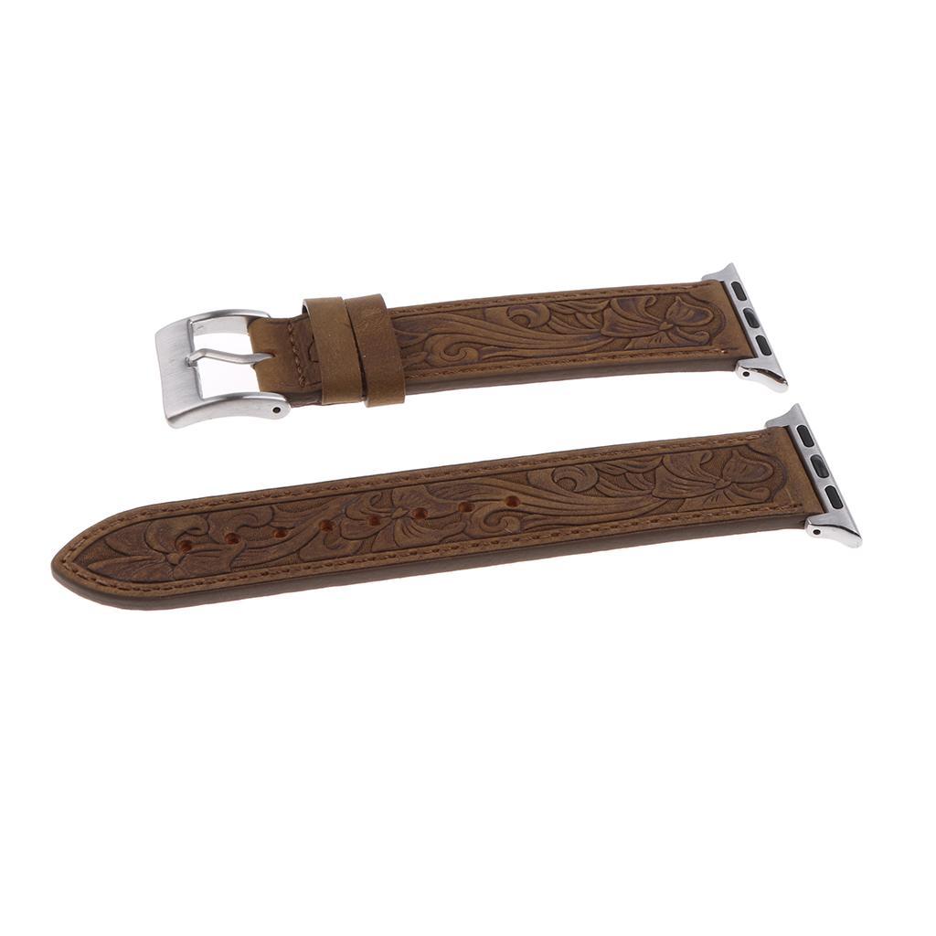 Leather Wrist  Strap Belt w/ Buckle for   Watch