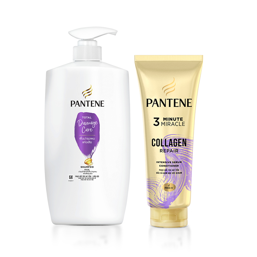 Combo Dầu Gội 900ml - Kem Xả 3 Phút 300ml PANTENE Nhiều Mùi Hương