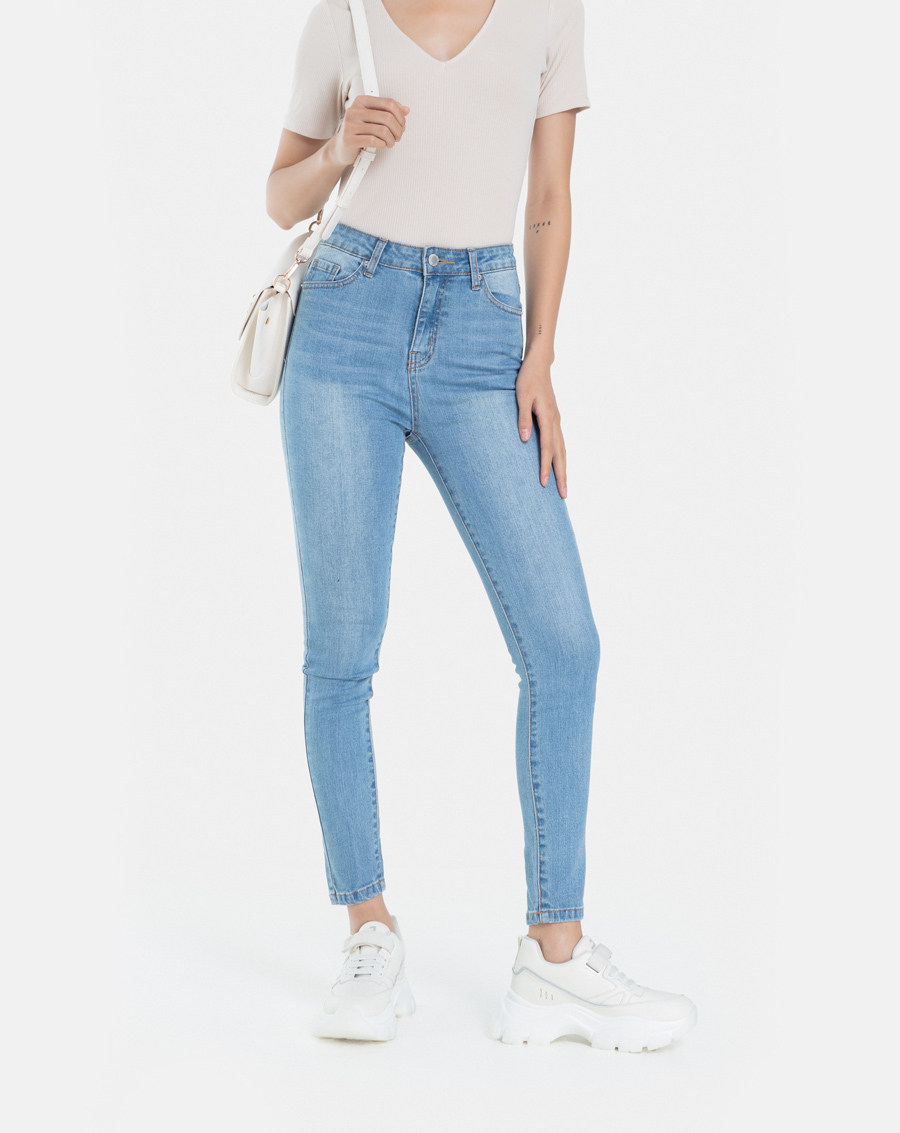 Quần Jean Dài Nữ Thời Trang JUNO Skinny Basic Trơn JNQDA004