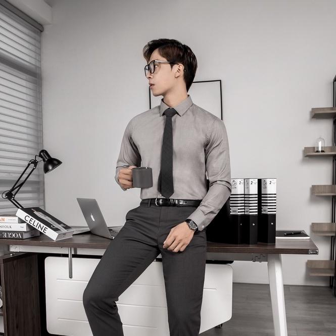 Áo Sơ Mi Nam CEFFYLO vải Cotton thấm hút, chống nhăn form Slimfit