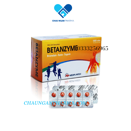 Viên uống BETANZYME hạn chế tạo huyết khối - giảm phù nề Hộp 100 viên – Mediplantex – Châu Ngân Pharma