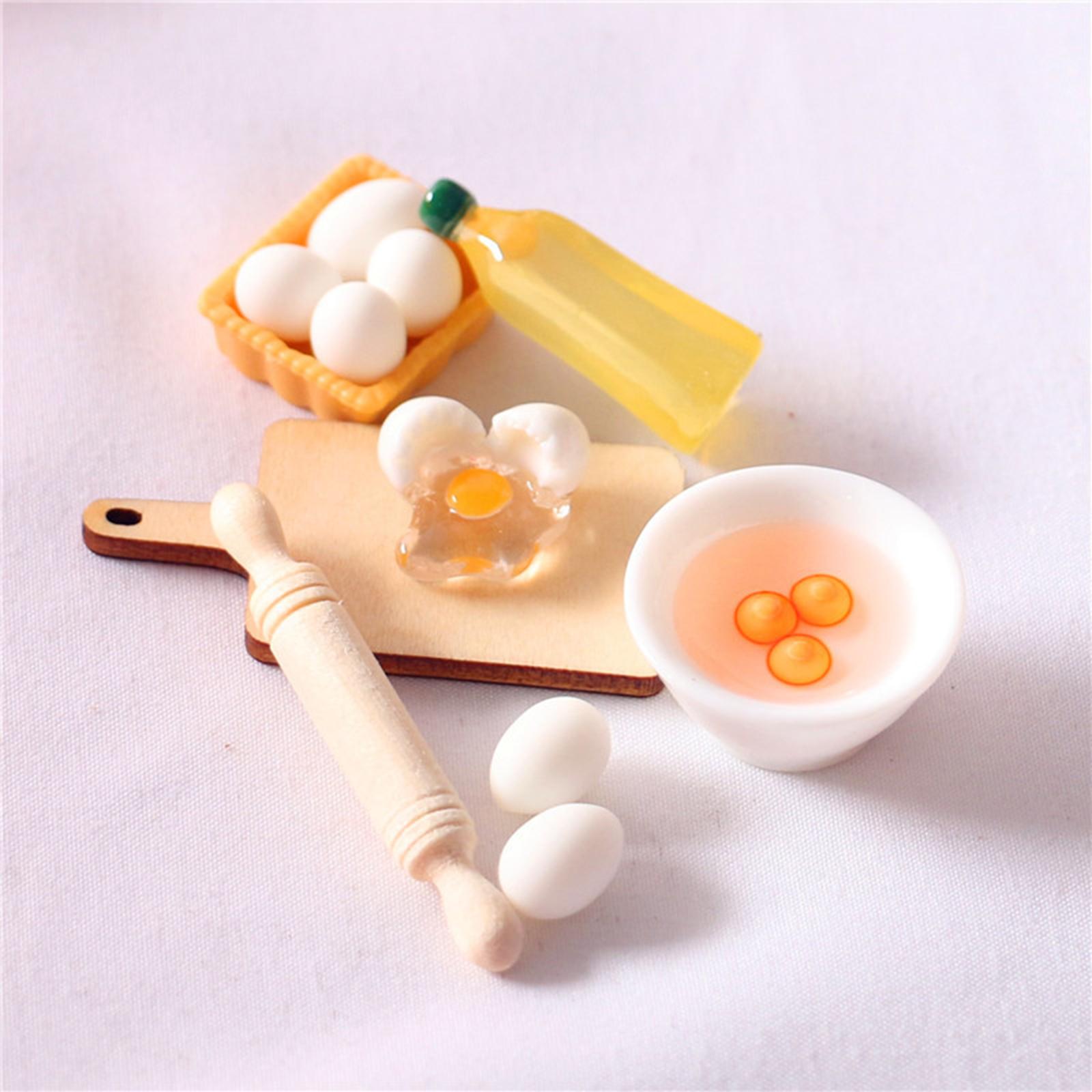 5Pcs/Set 1/12 Girl Rolling Pin Egg Bowl Set Doll House Kitchen Furniture