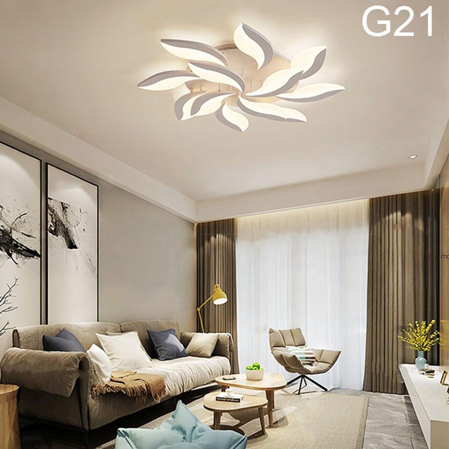 Đèn ốp trần phòng khách, Đèn LED trang trí G21, 3 chế độ sáng có điều khiển tăng chỉnh ánh sáng