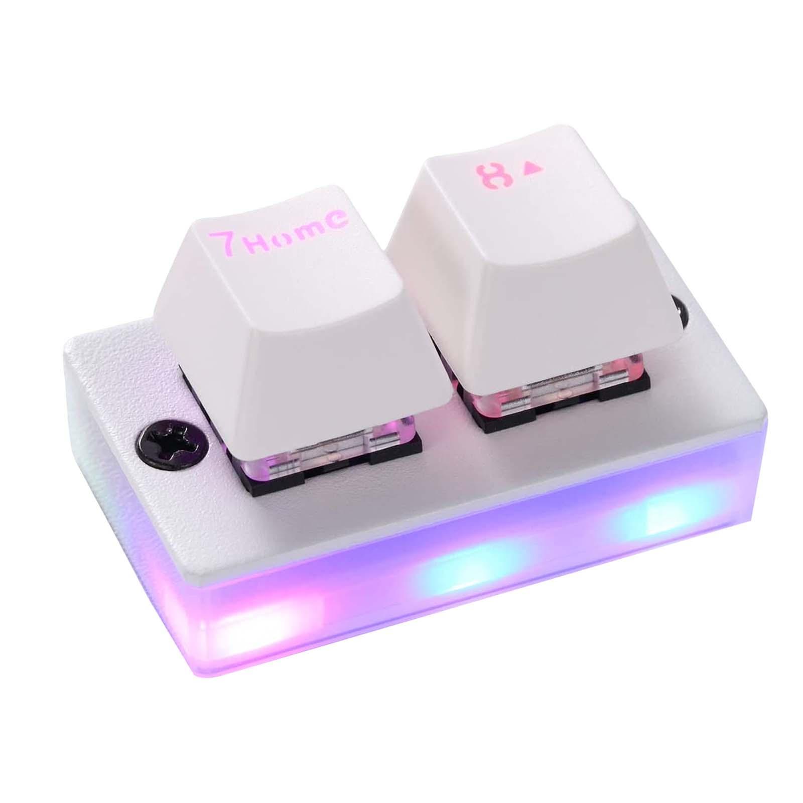 USB C Wired Mini 2 Key Keypad RGB LED Backlit Mechanical Gaming Keyboard for Laptop PC