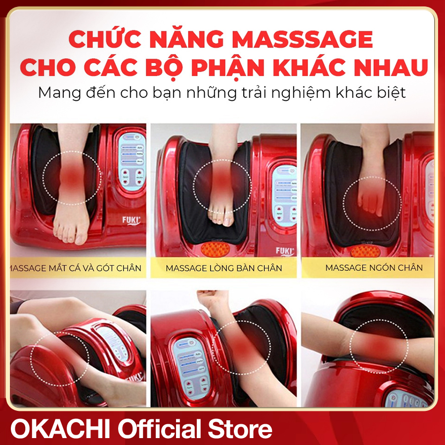 Máy massage chân hồng ngoại Fuki FK-6811 (màu đỏ)