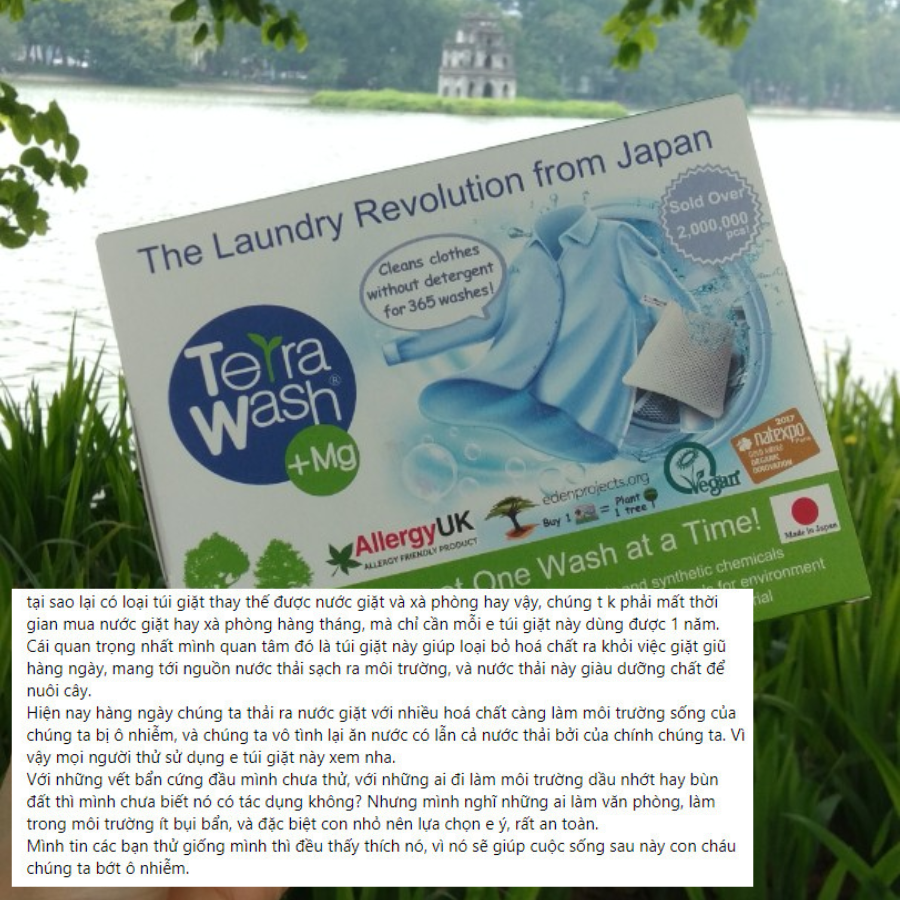 Combo Túi Giặt Terra Wash Mg Và Túi Vải Canvas Trắng.