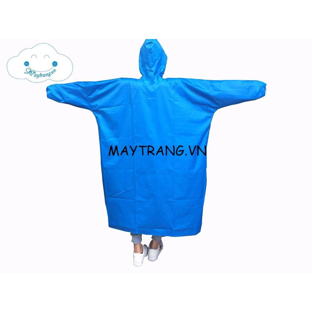 ÁO MƯA DÂY KÉO VẢI DÙ DA CÁ SIÊU BỀN ĐẸP - MÀU XANH NƯỚC BIỂN