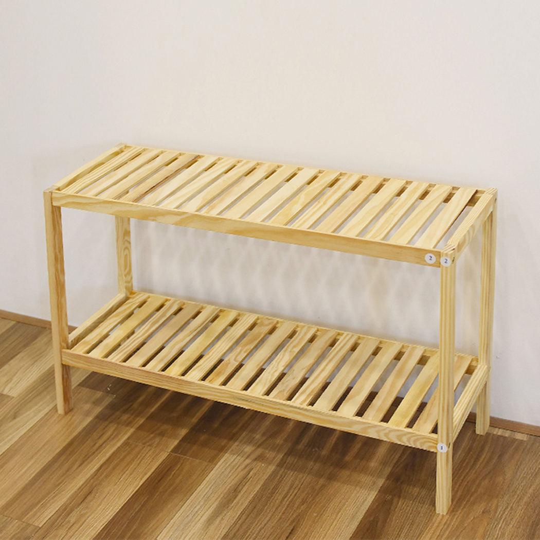 Kệ Giày Dép 2 Tầng Size M Vuadecor Kệ Đa Năng Gỗ Thông Mỹ Dài 80cm - Bench 2FM