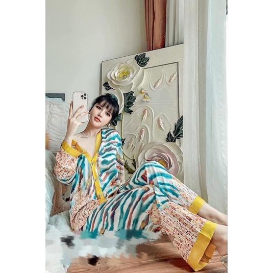 Bộ Đồ Mặc Nhà ️Đồ Ngủ Pijama Lụa Cao Cấp Siêu Mát Mềm Mịn - ELSA