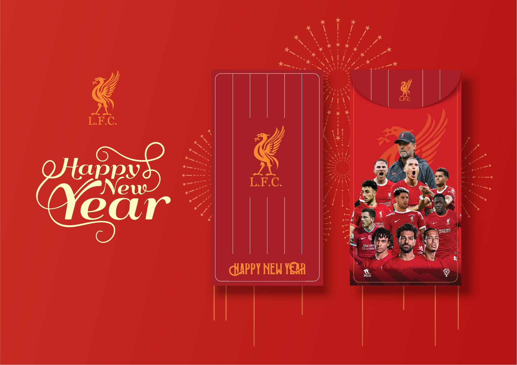 COMBO 10 Bao Lì Xì Năm Mới 2024 Giáp Thìn (FC LIVERPOOL) 8X16cm – Đẹp - Ý Nghĩa