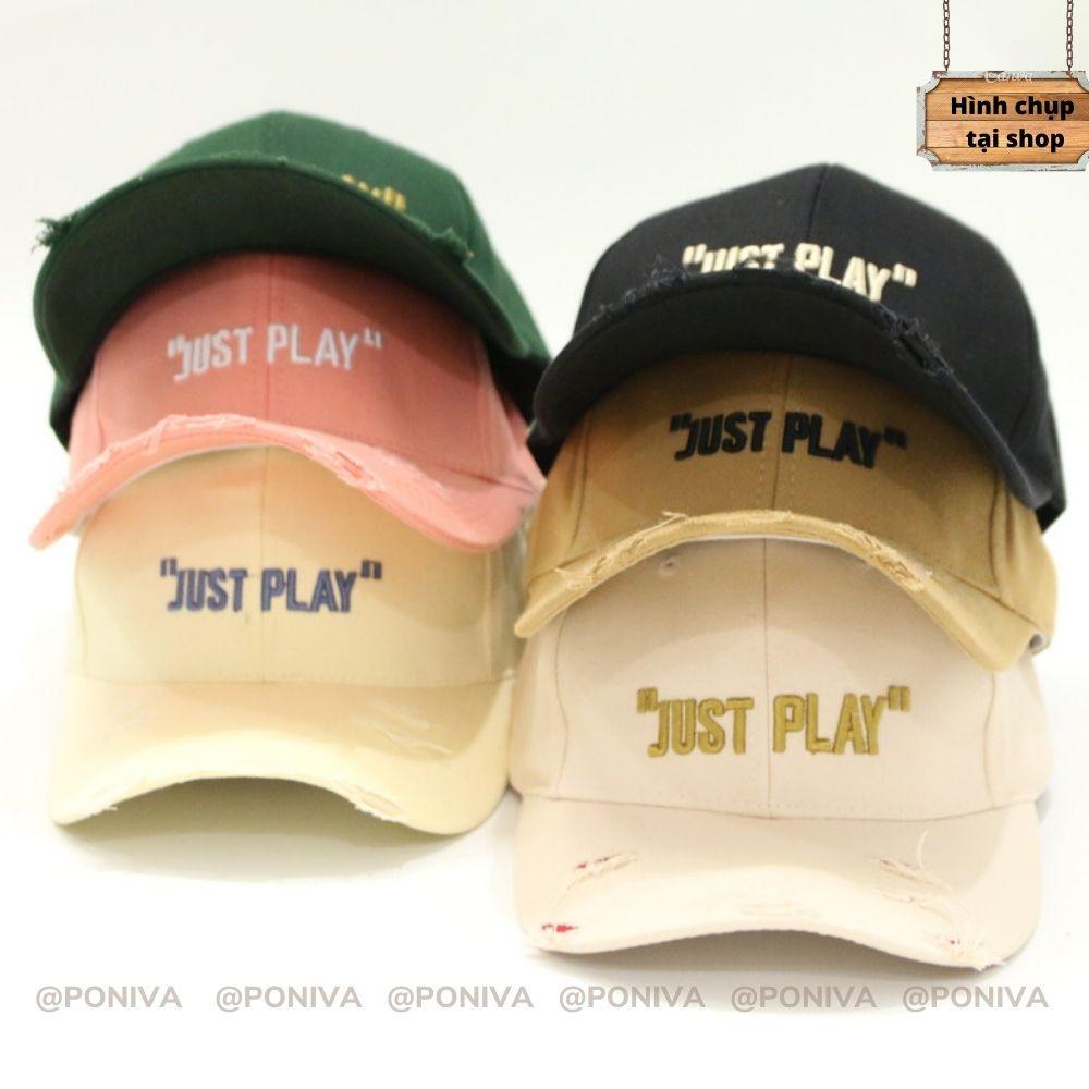 Mũ Lưỡi Trai ️ Nón Kết Thêu Chữ "JUST PLAY" Cực Ngầu Chất Kaki Cao Cấp Form Unisex Mẫu Hot Trend 2022