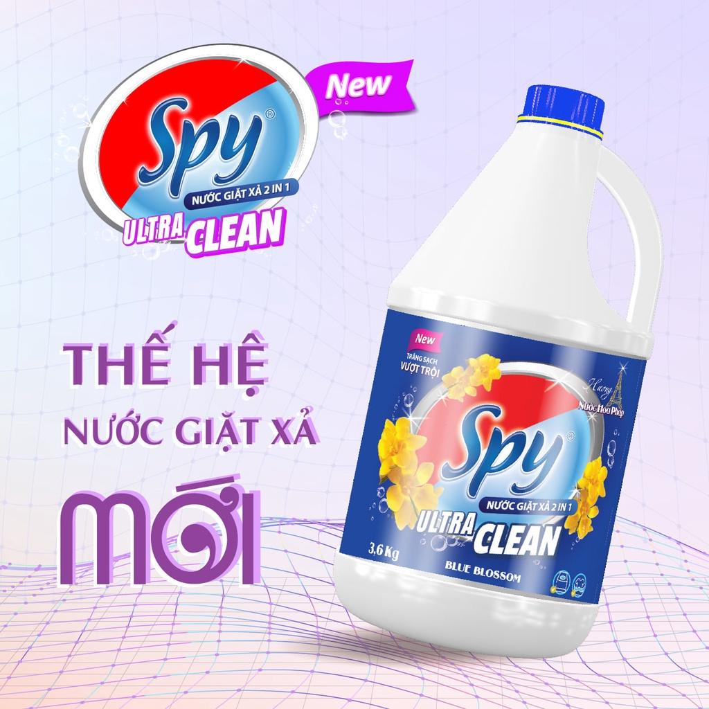 Nước giặt xả SPY Ultra Clean 3,6kg 4,6kg 6kg 2 trong 1 hương hoa Pháp trắng sạch vượt trội, lưu hương lâu ngày