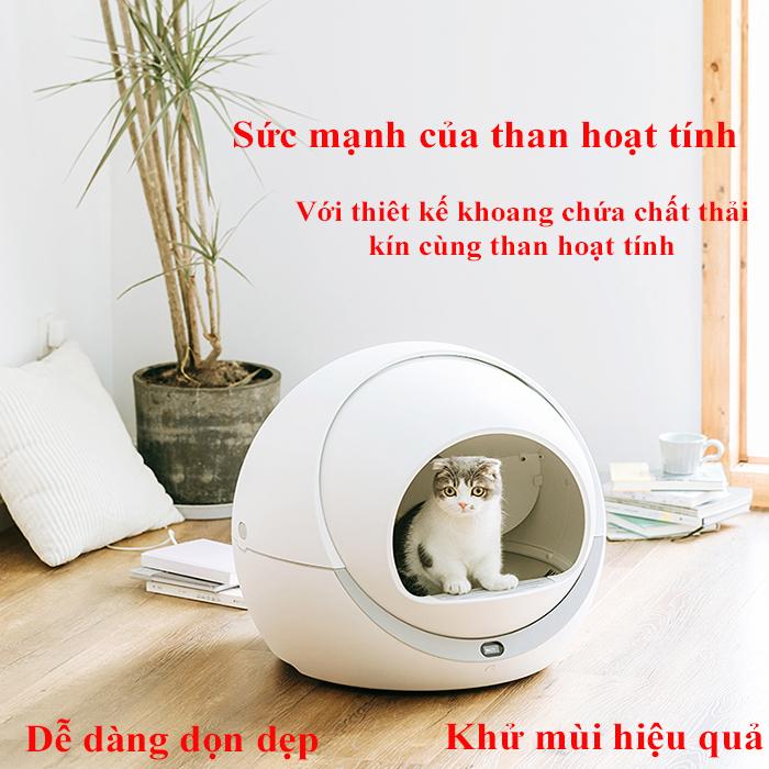 Nhà vệ sinh tự động cho mèo Petree, lồng vệ sinh cho mèo cao cấp có wifi