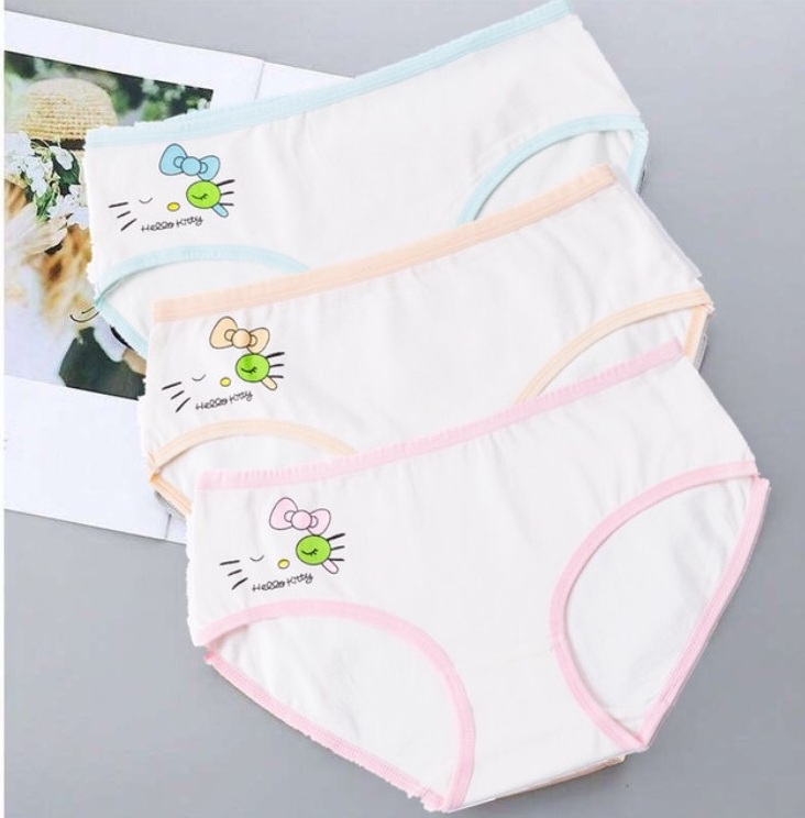 com bo 4 quần lót bé gái dậy thì 10-14 tuổi 32-40kg  chất thun spandex giao  màu ngẫu nhiên