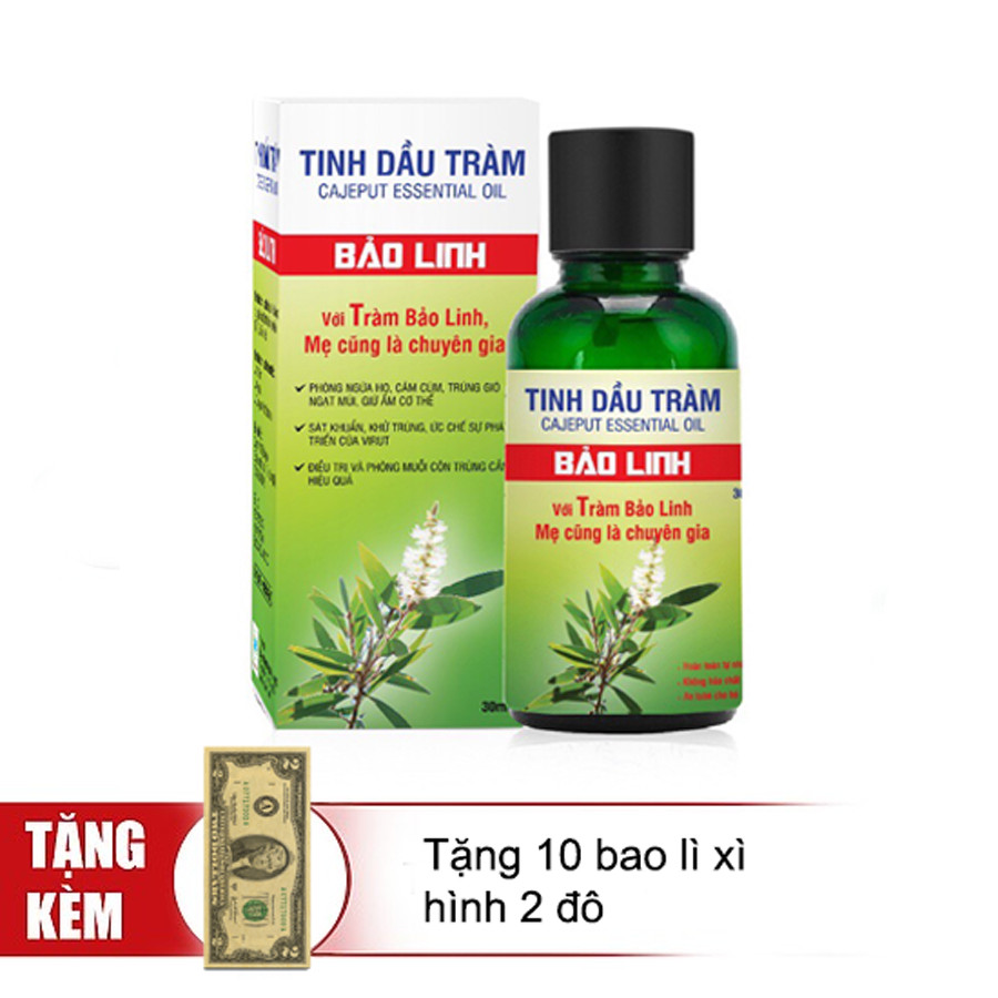 Combo 2 Chai Tinh Dầu Tràm Bảo Linh (Tặng 10 Bao Lì Xì Giấy Kraft)