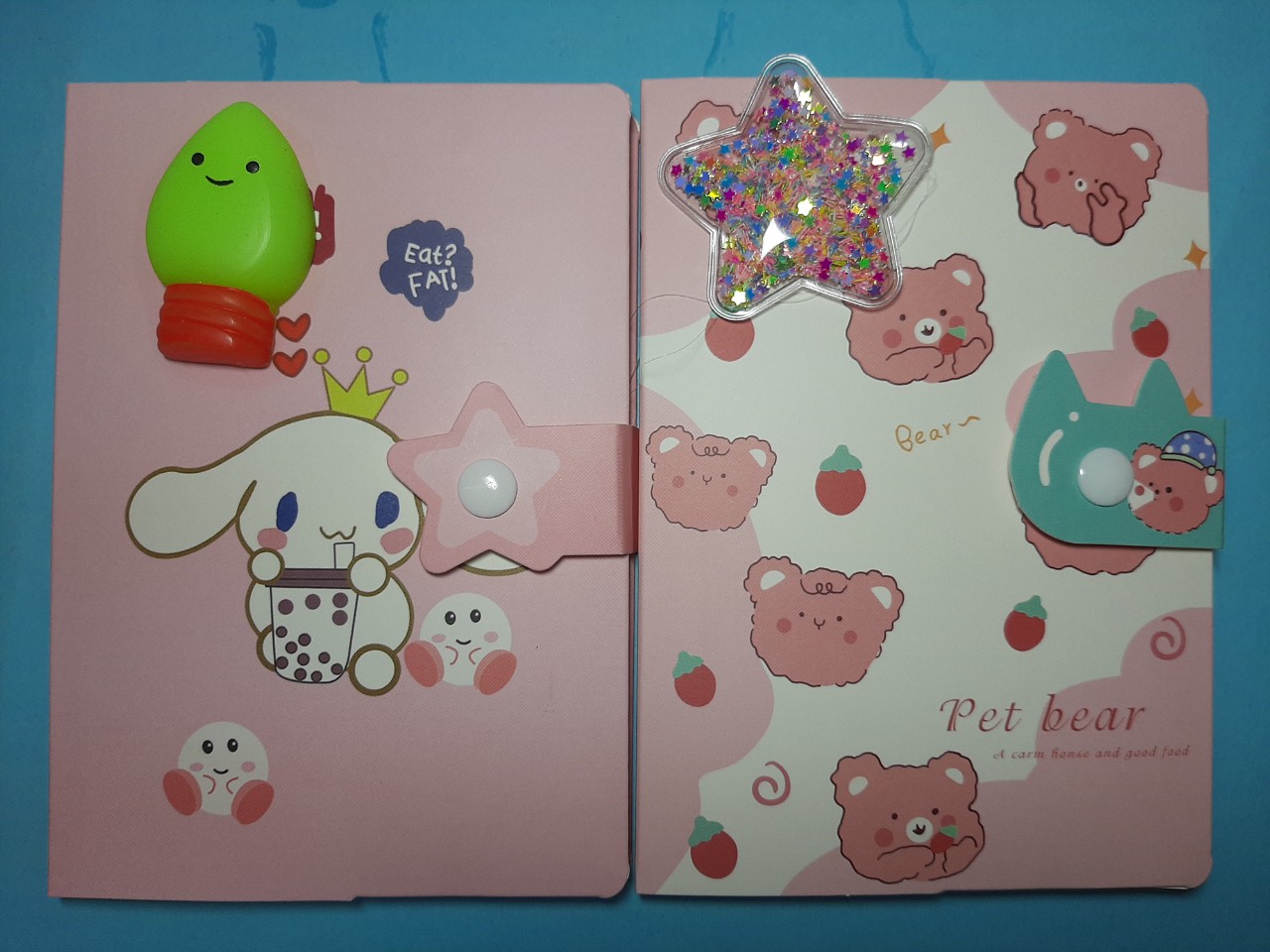 Combo 2 cuốn sổ tay cute có kèm con thú ngộ nghĩnh ngẫu nhiên