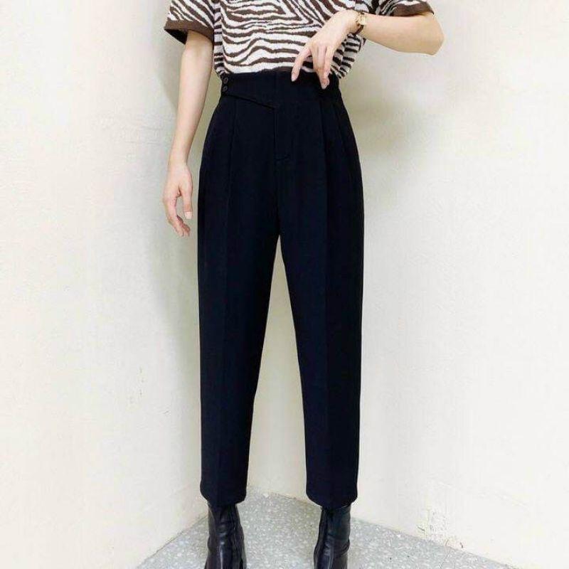 Quần Bagy Ly Cạp Đai Cúc Lệch Hai Khuy Hông