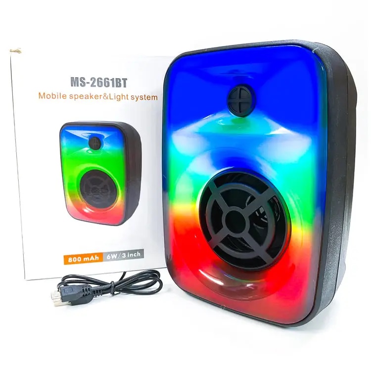 Loa Bluetooth MS-2661BT có đèn led RGB âm thanh chất lượng bass trầm tích hợp khe cắm thẻ nhớ, USB - JL