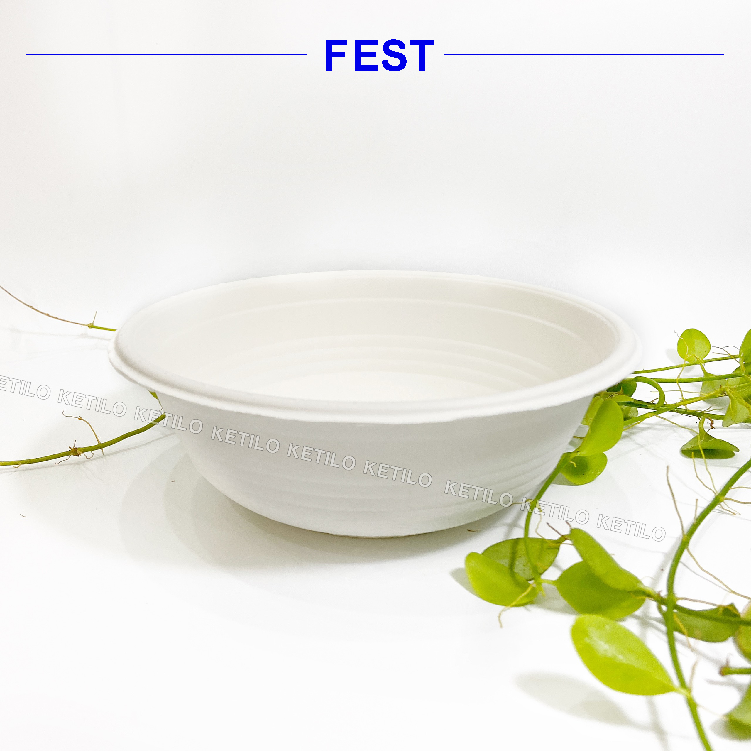 Sét 50 Chén(Bát) Giấy FEST BIO BOWL 350mlTHÁI LAN Hàng Nhập Khẩu Cao Cấp, Dùng Tốt Trong Lò Vi Sóng, Lò Nướng Dùng 1 Lần Tiện Lợi, An Toàn - CHÍNH HÃNG F012(Tặng Móc Khóa KETILO)