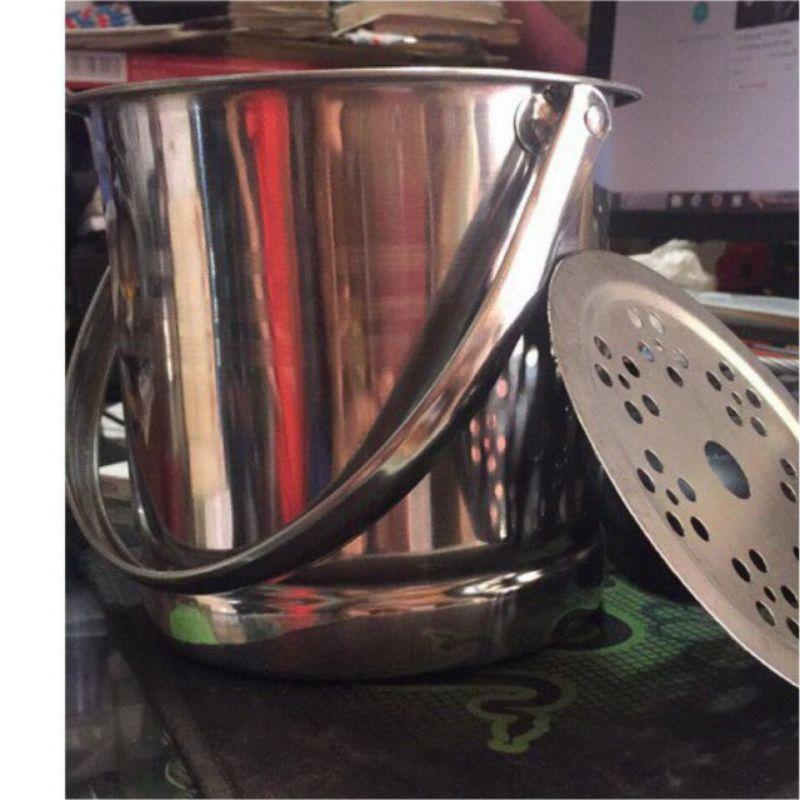 Xô đựng đá bằng inox tặng kèm 1 kẹp gắp đá