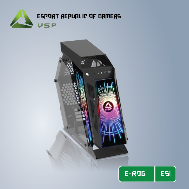 Vỏ máy tính Case VSP ES1 Kính cường Lực - Hàng chính hãng TECH VISION phân phối