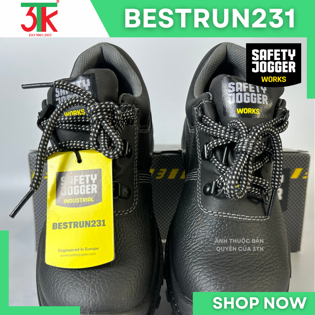 Giày Bảo Hộ Lao Động Safety Jogger Bestrun 231 S3, BestBoy 231 S3 Da Cao Cấp Chống Đinh Chống Trơn Trượt, Chống Va Đập, Chống Tĩnh Điện Sử Dụng trong Công Trình Xây Dựng
