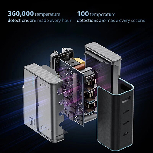 Combo cốc sạc Cuktech GaN 1USB 3Type-C 140W + Cáp USB Type-C to Type-C AD1404U - Hàng chính hãng