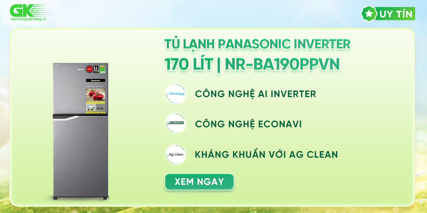 Tủ lạnh Panasonic Inverter 170 lít NR-BA190PPVN - Hàng chính hãng- Giao toàn quốc