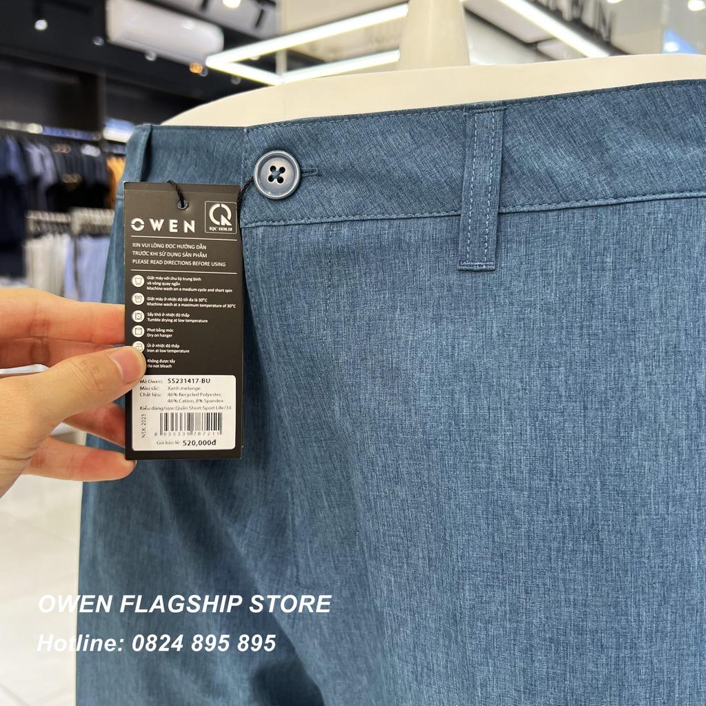 Quần short nam owen màu xanh melange SS231417