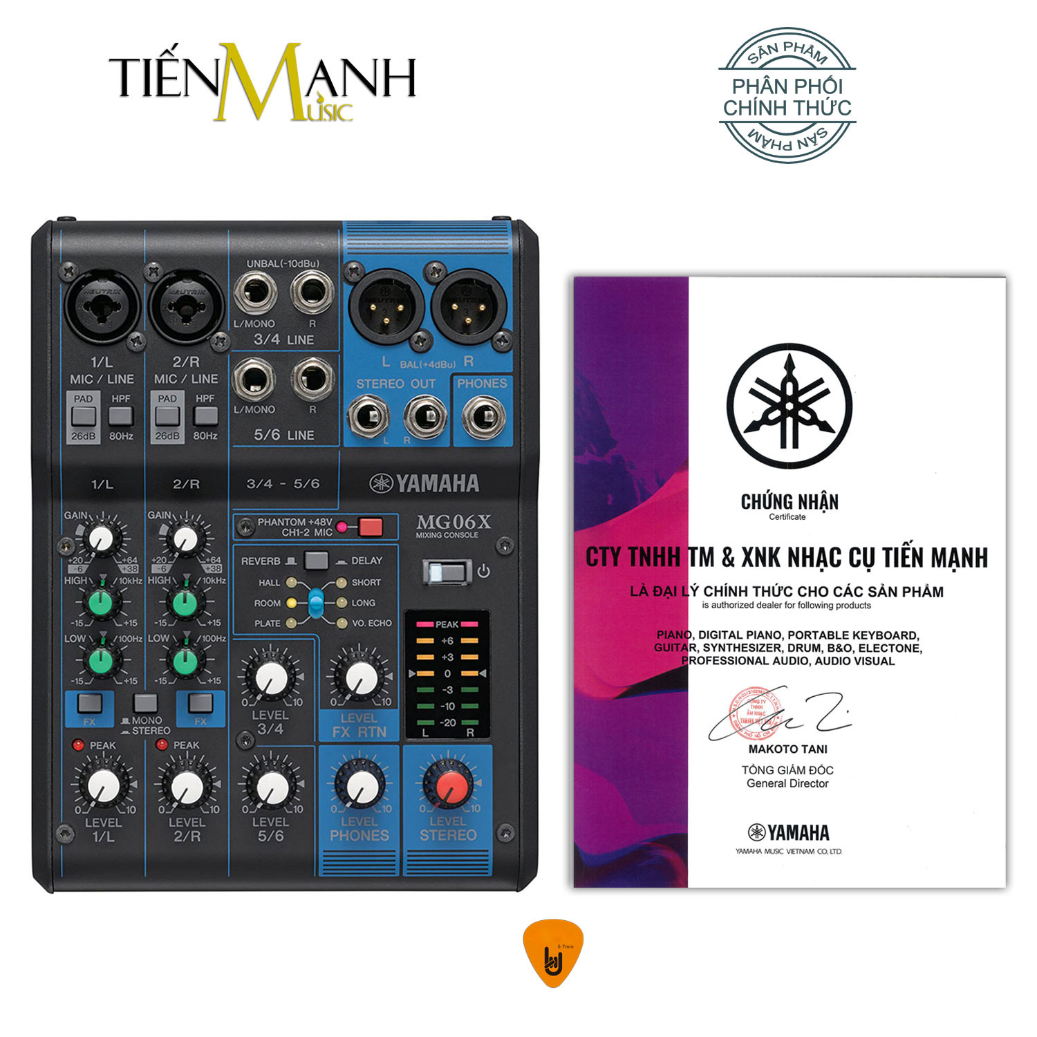 Bàn Trộn Yamaha MG06X Mixer Mini 6 Input Compact Stereo Mixing Console MG06 Phòng Thu Studio Mix MG6 Hàng Chính Hãng - Kèm Móng Gẩy DreamMaker