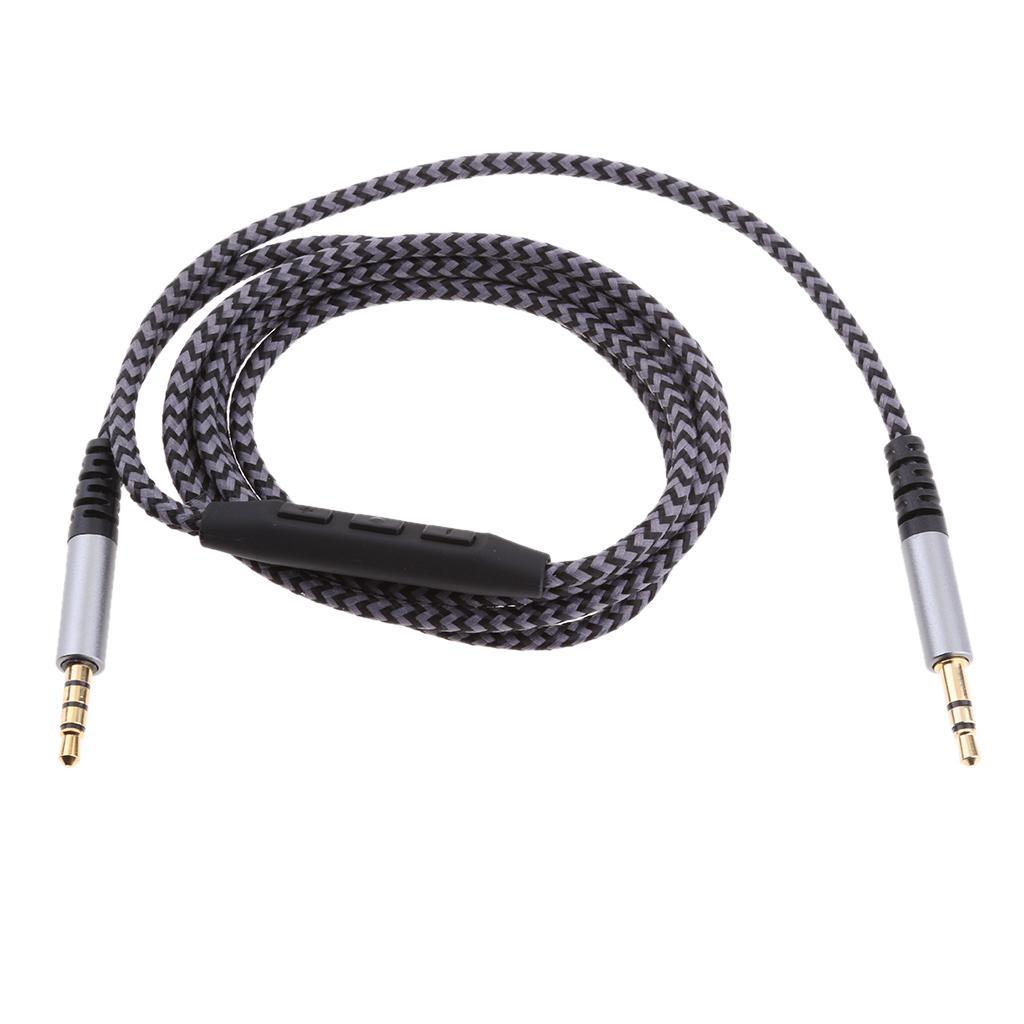 2PCS 3.5mm AUX Cable Male to Male w/ Mic Volume Control for Phone PC Headset