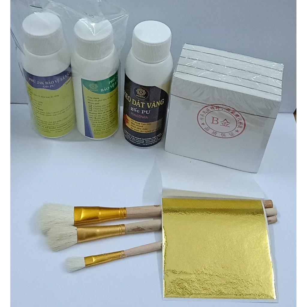 Combo dát vàng siêu tiện lợi chuyên dát đồ kim loại, gỗ, nhựa như tượng phật, đồ thờ, phào chỉ nhựa