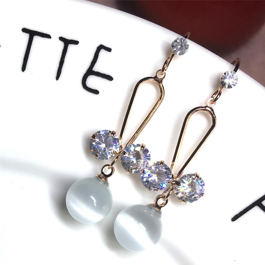 Fashion Crystal Earrings Pearl Earrings Wedding Party Dangle Earrings Gift
