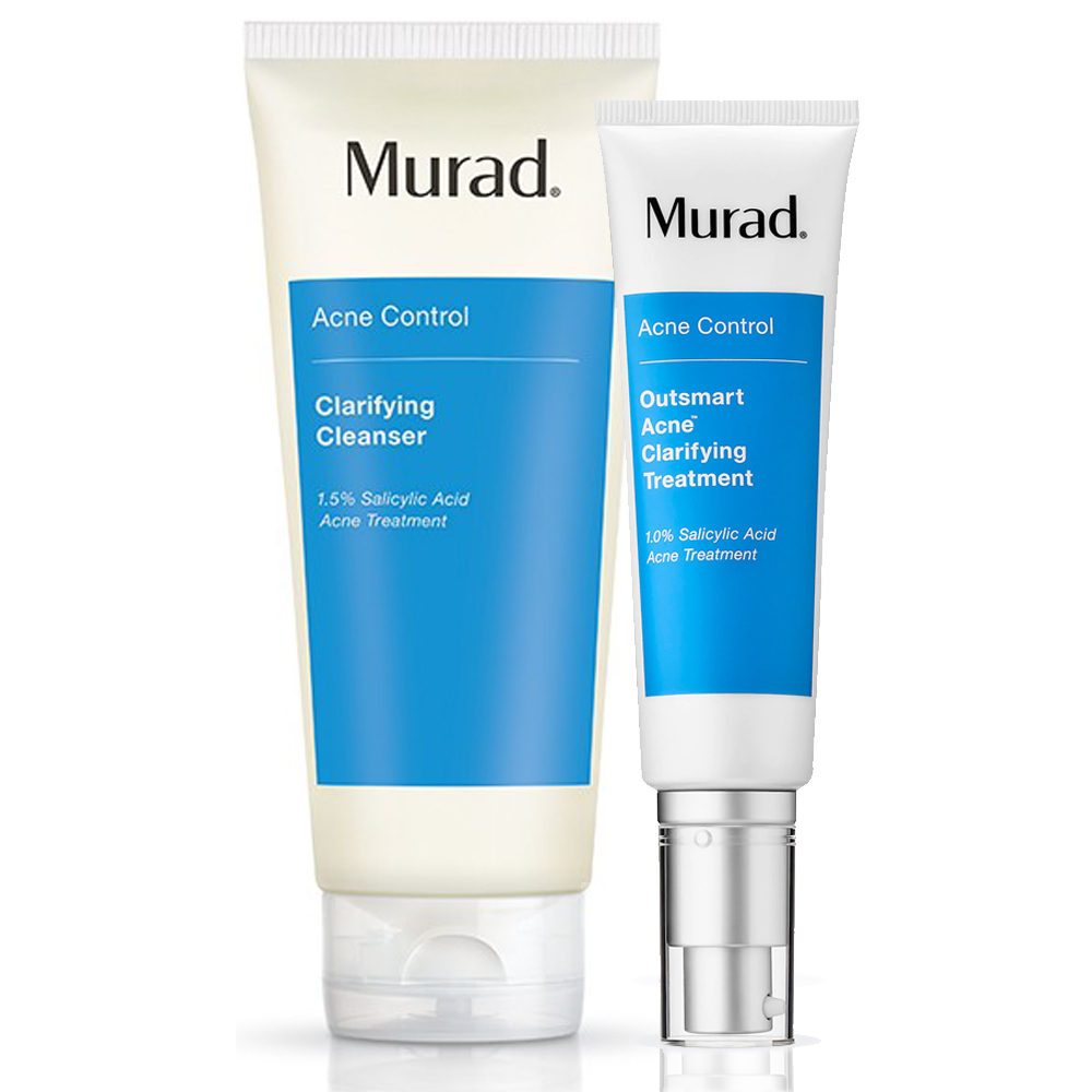 Set Murad: Sữa rửa mặt cho da mụn Murad Clarifying cleanser 200ml + Serum giảm mụn thông minh Murad Outsmart Acne Clarifying Treatment (5ml)