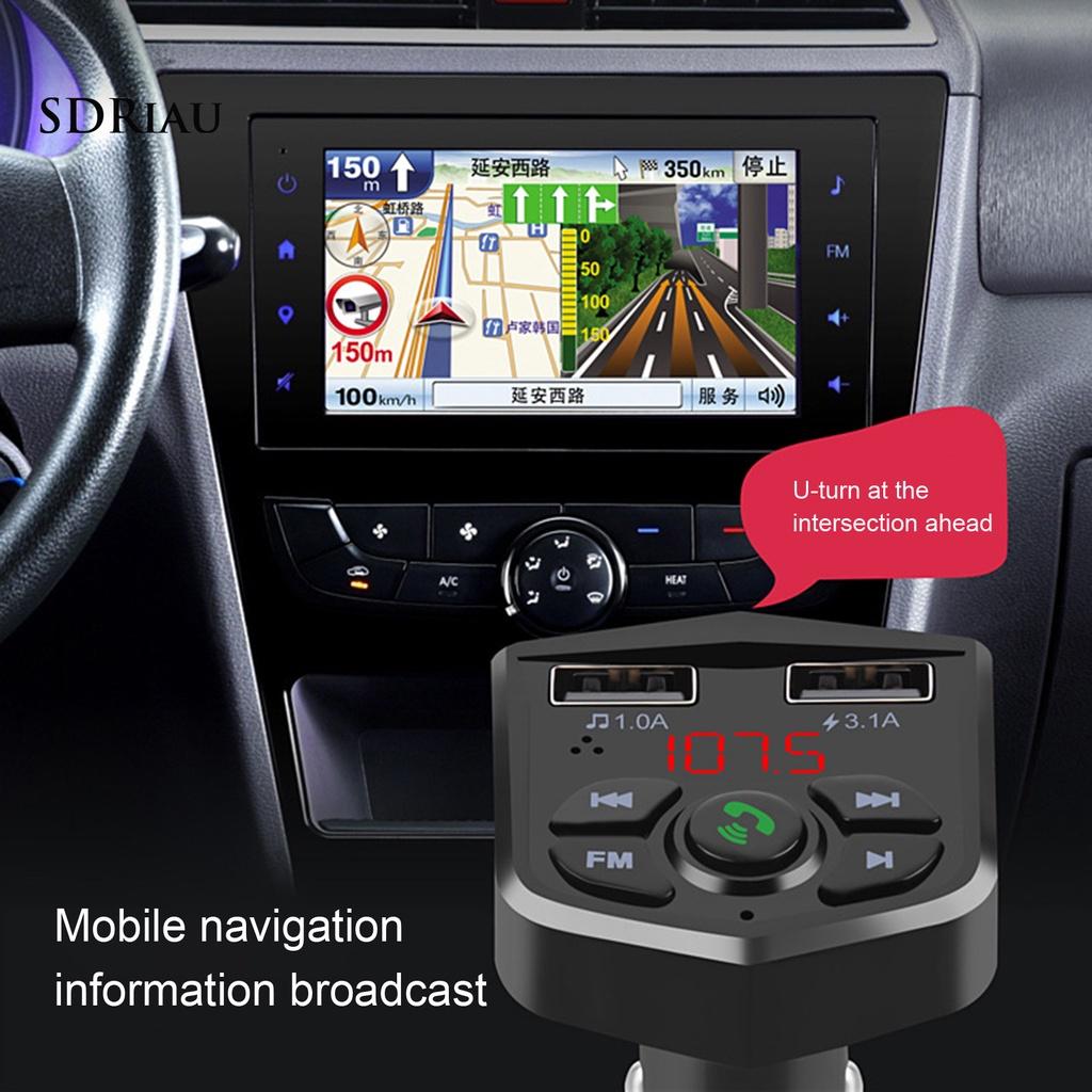 *QCDZ* 803E FM Transmitter Bluetooth 5.0 Intelligent Voice Black MP3 Player 3.1A Charger for Car