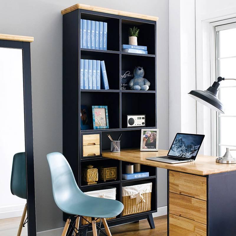 Bộ Bàn Liền Kệ Sách NB-Blue Gỗ Tự Nhiên Ibie OTDBNBBR - Xanh