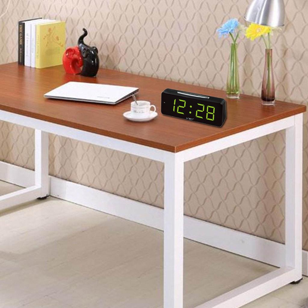 Large LED Display Electronic Desk Clock Digital Alarm Clock EU Plug