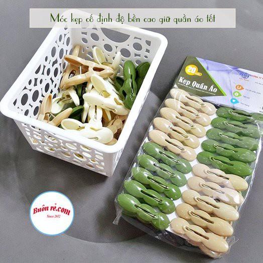 Kẹp quần áo củ lạc Việt Nhật , Vỉ 20 chiếc kẹp củ lạc phơi đồ tiện ích - br01366