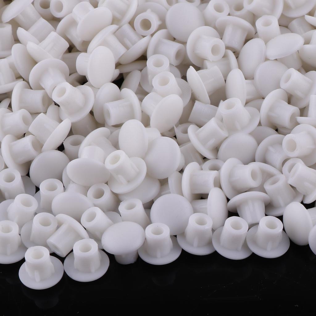 2X Set of 1000 Door Hinge Hole Cover Cabinet Plastic Screw Hole Blanking White