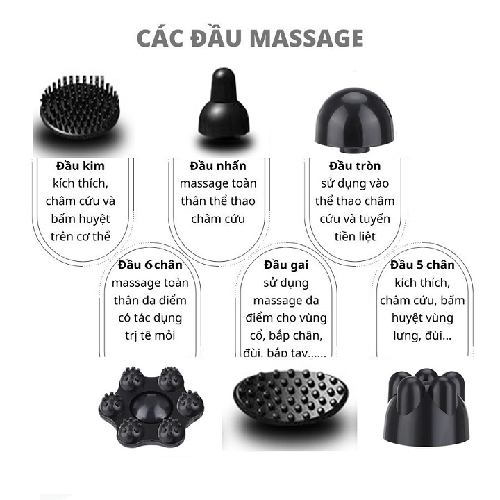 Máy Massage Cầm Tay Đa Năng Cao Cấp Cho Dân Văn Phòng, Gymer, Người Già, Người Lao Động Nặng