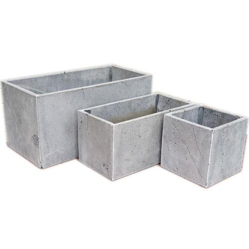 Set 3 chậu ban công trồng cây bằng đá ong xám tự nhiên hình vuông và chữ nhật bền đẹp chịu được mọi thời tiết
