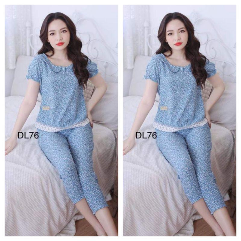 Quần áo mặc nhà cổ nhún xinh 5 màu ảnh thật