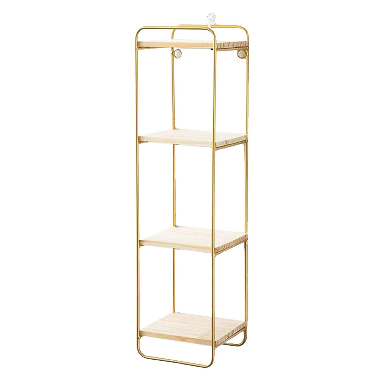 Nordic Wall Mounted Wrought Iron Wall Display Shelf Organizer Rack Decor golden