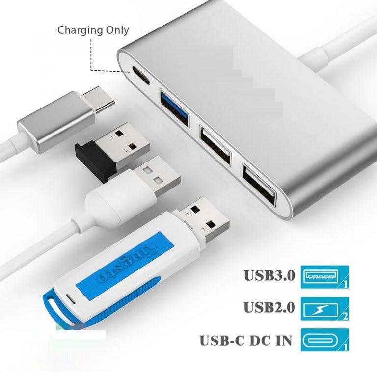 Cáp chuyển đổi USB Type-C sang USB 3.0 + USB 2.0 + USB-C