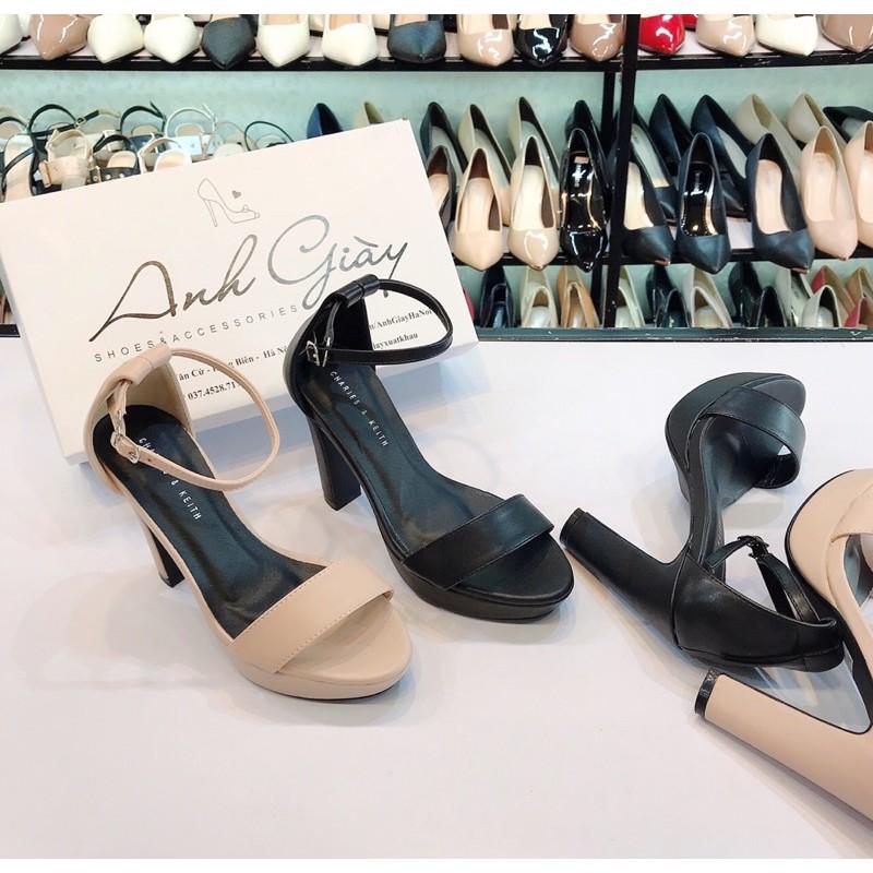 SD08 - Sandal quai ngang da lì bít gót đúp đế 12p