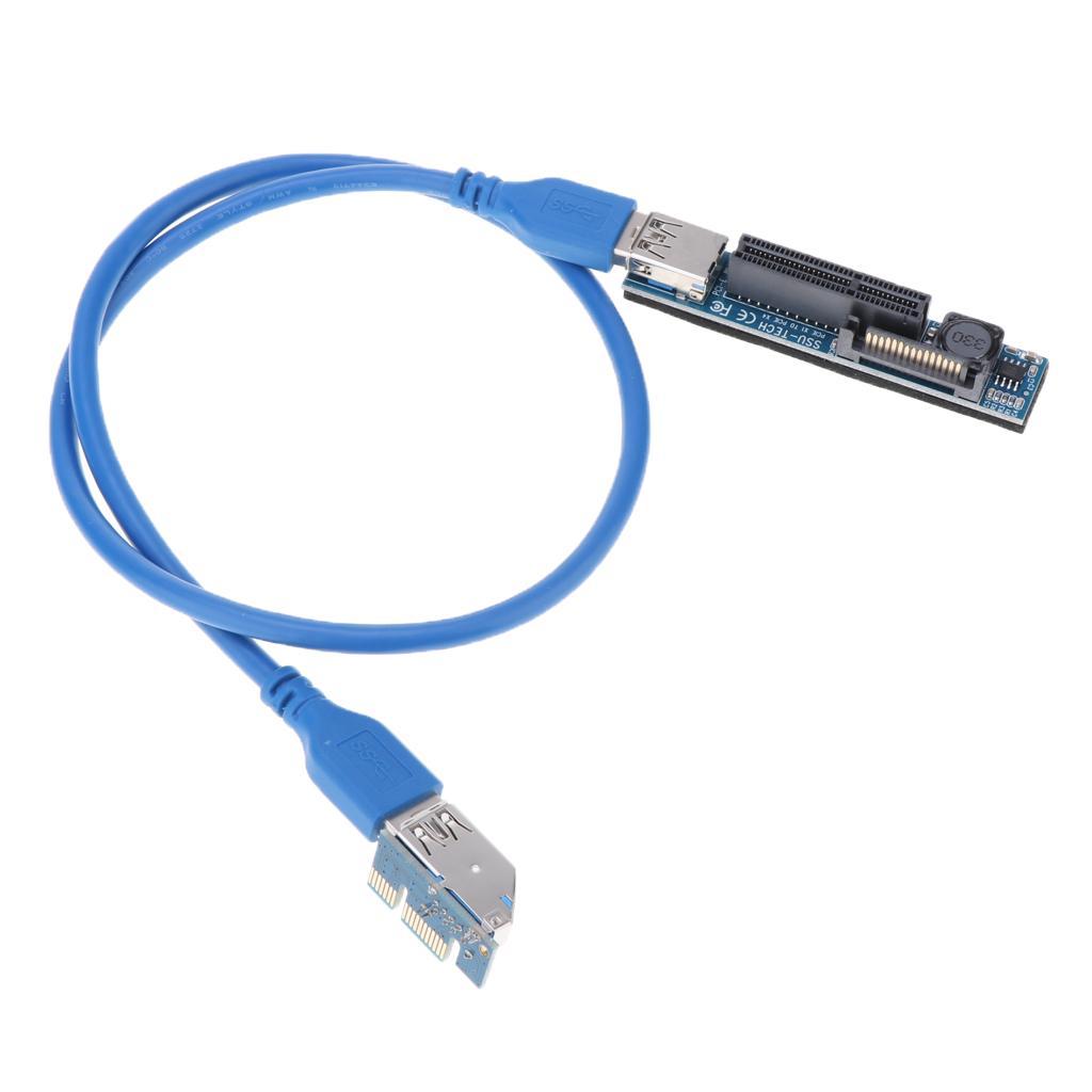 USB3.0 PCI-E Express Extender Riser Card Adapter Power Cable