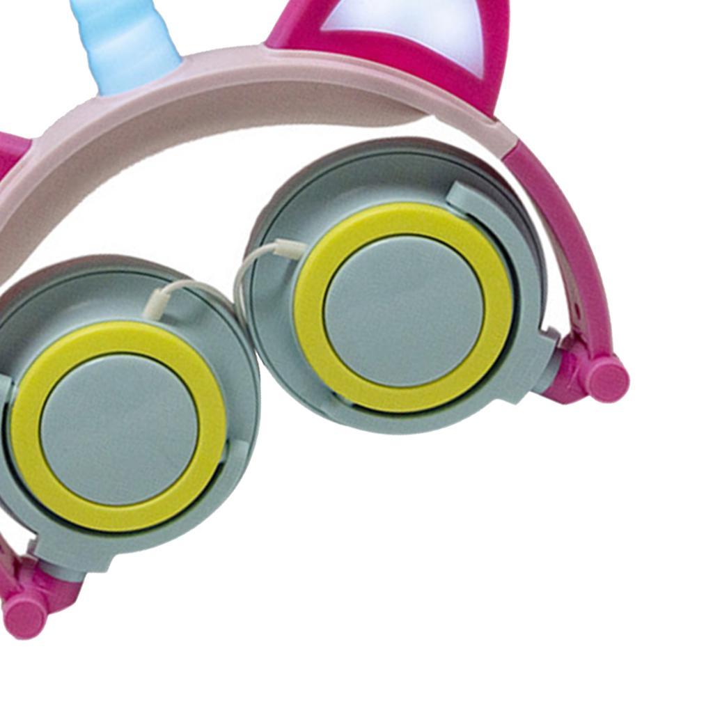 Cat Ear Unicorn Kids Headphones LED Flashing Girls Headband
